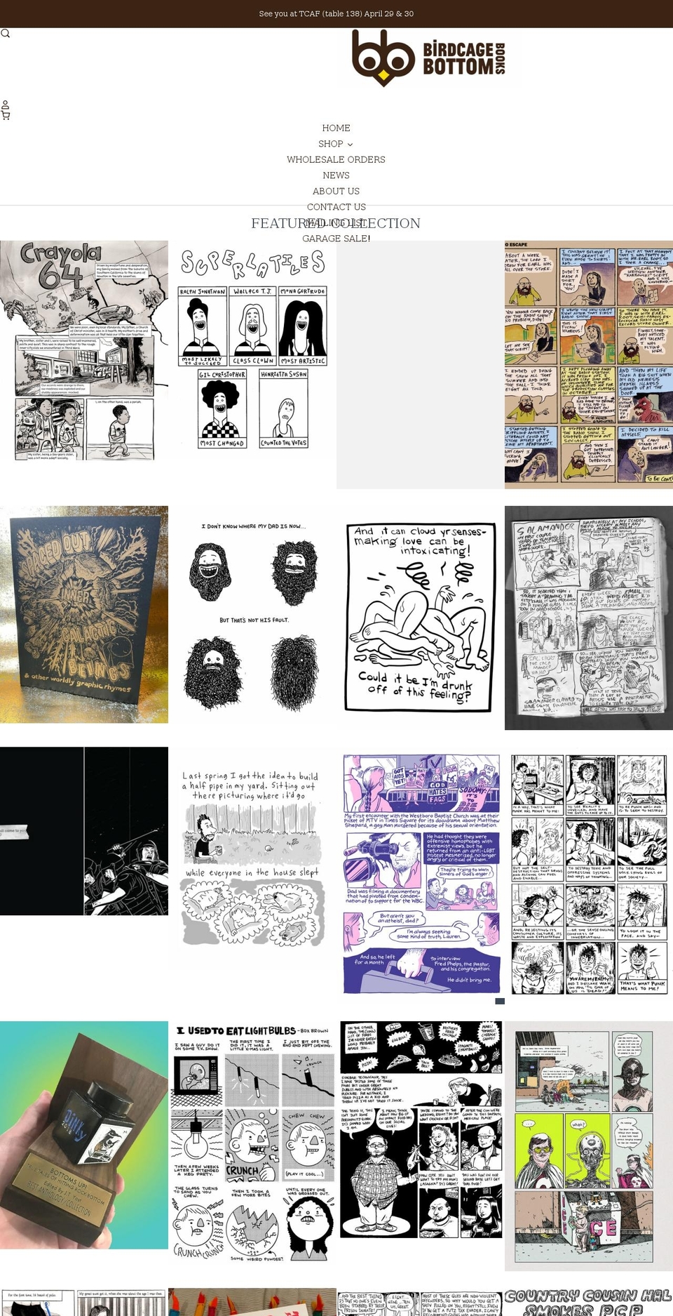 birdcage-bottom-books.myshopify.com shopify website screenshot