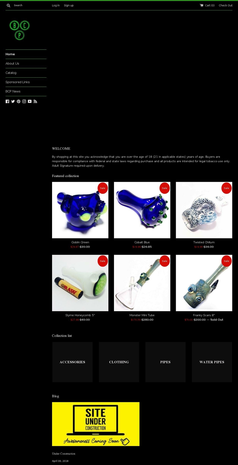 birdcitypipes.com — Shopify storefront screenshot