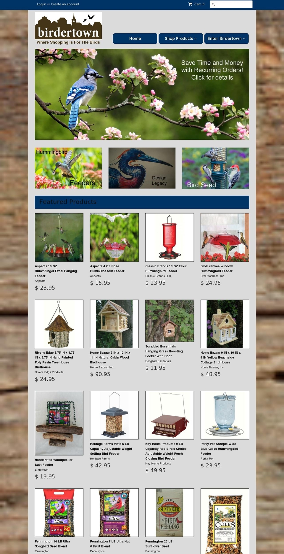 birdertown.net shopify website screenshot