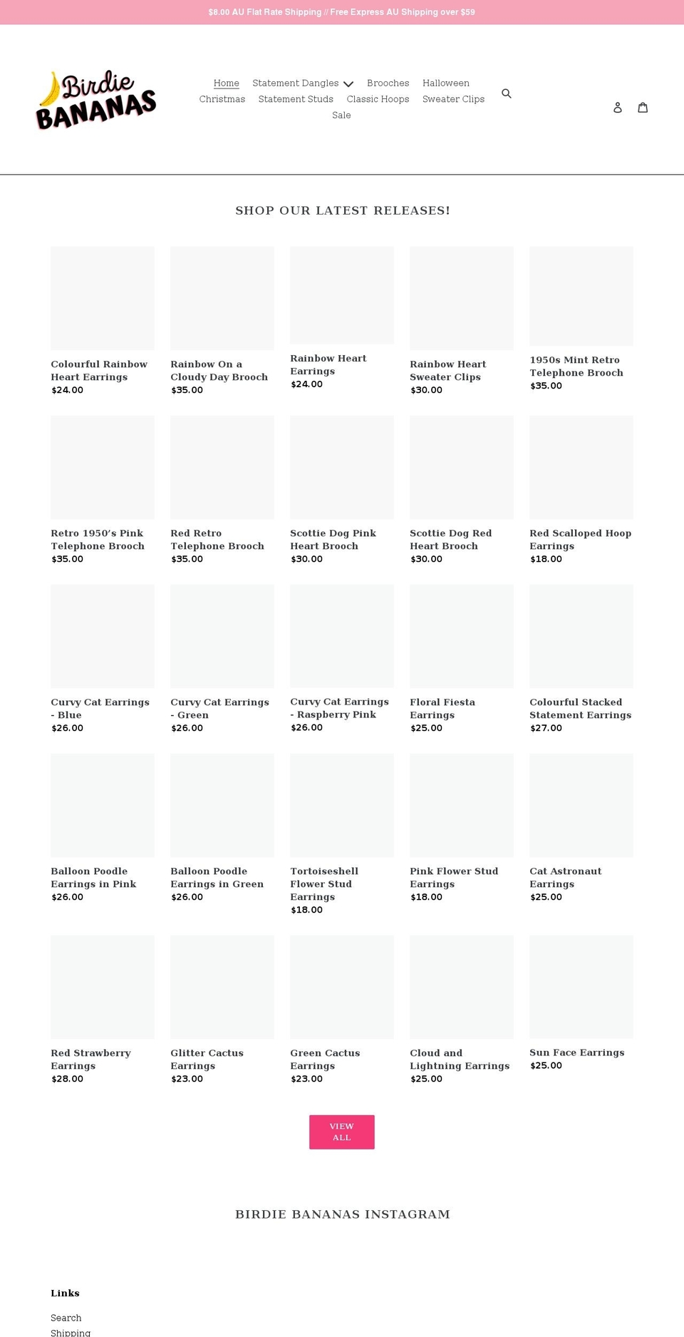 birdiebananas.com shopify website screenshot