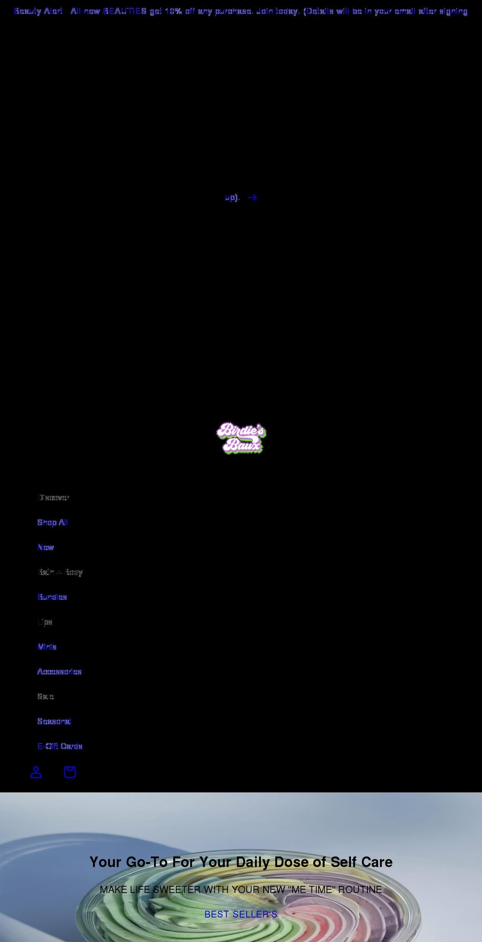 birdiesbaux.com shopify website screenshot