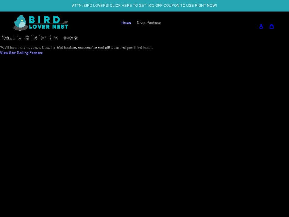 birdlovernest.com shopify website screenshot
