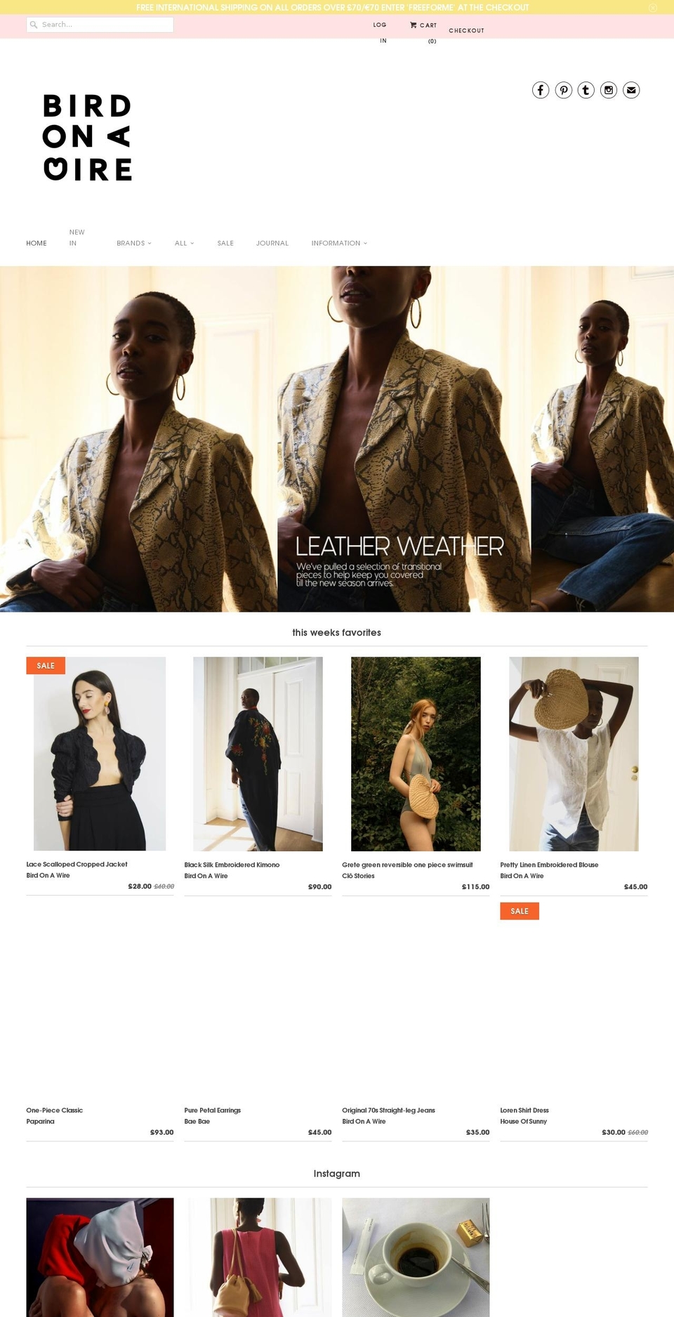 birdonawirevintage.com shopify website screenshot