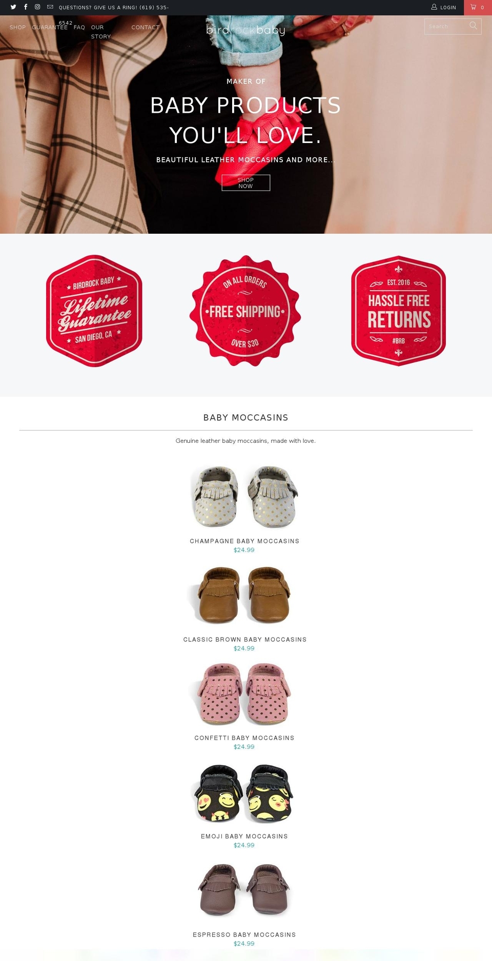 birdrockbaby.com shopify website screenshot