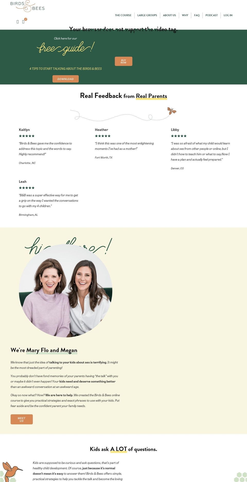 birds-bees.com shopify website screenshot