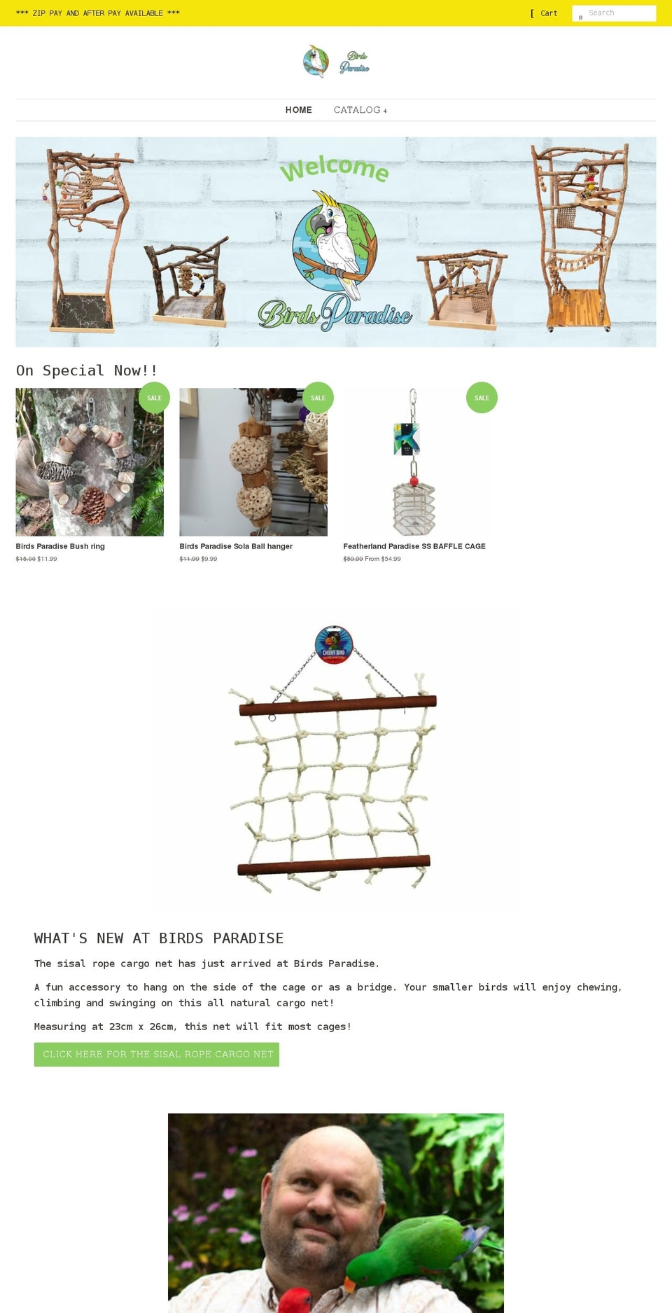 birds-paradise.com.au shopify website screenshot