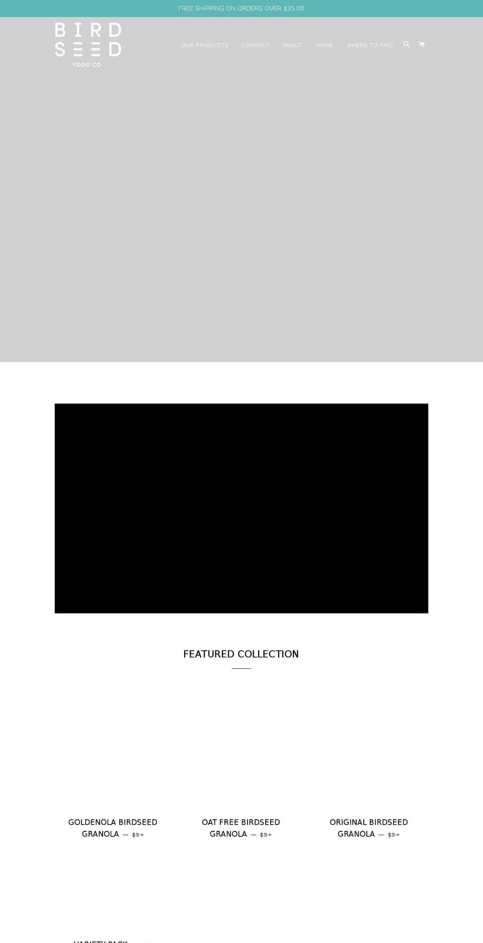 birdseedfoodco.com — Shopify storefront screenshot