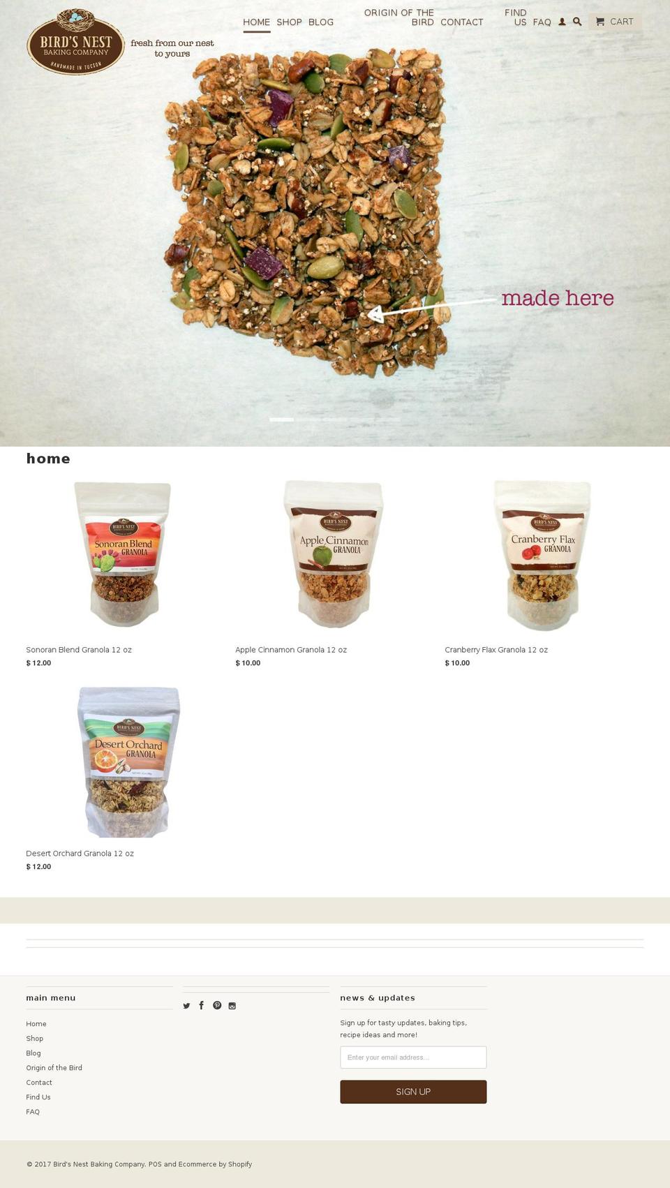 birdsnestbaking.com shopify website screenshot