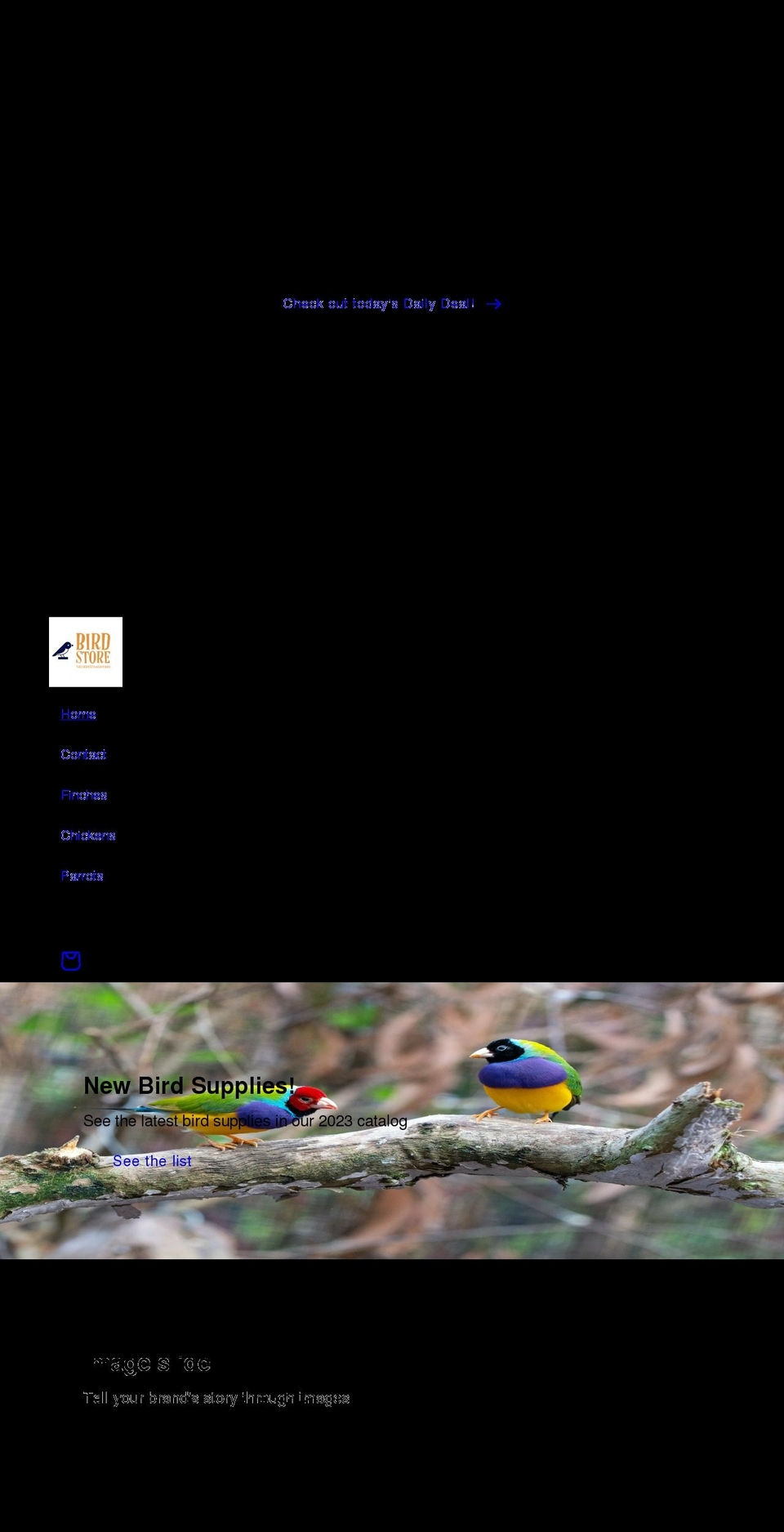 birdstore.org shopify website screenshot