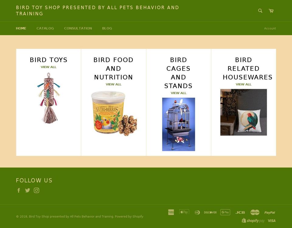 Copy of venture Shopify theme site example birdtoyshop.com