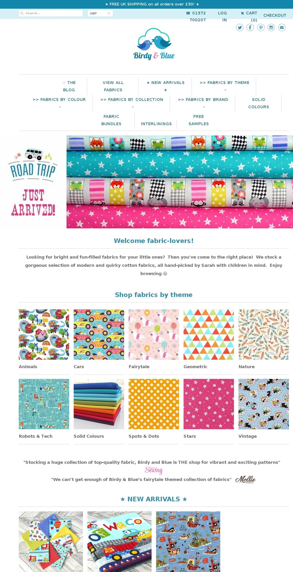 birdyandblue.com — Shopify storefront screenshot