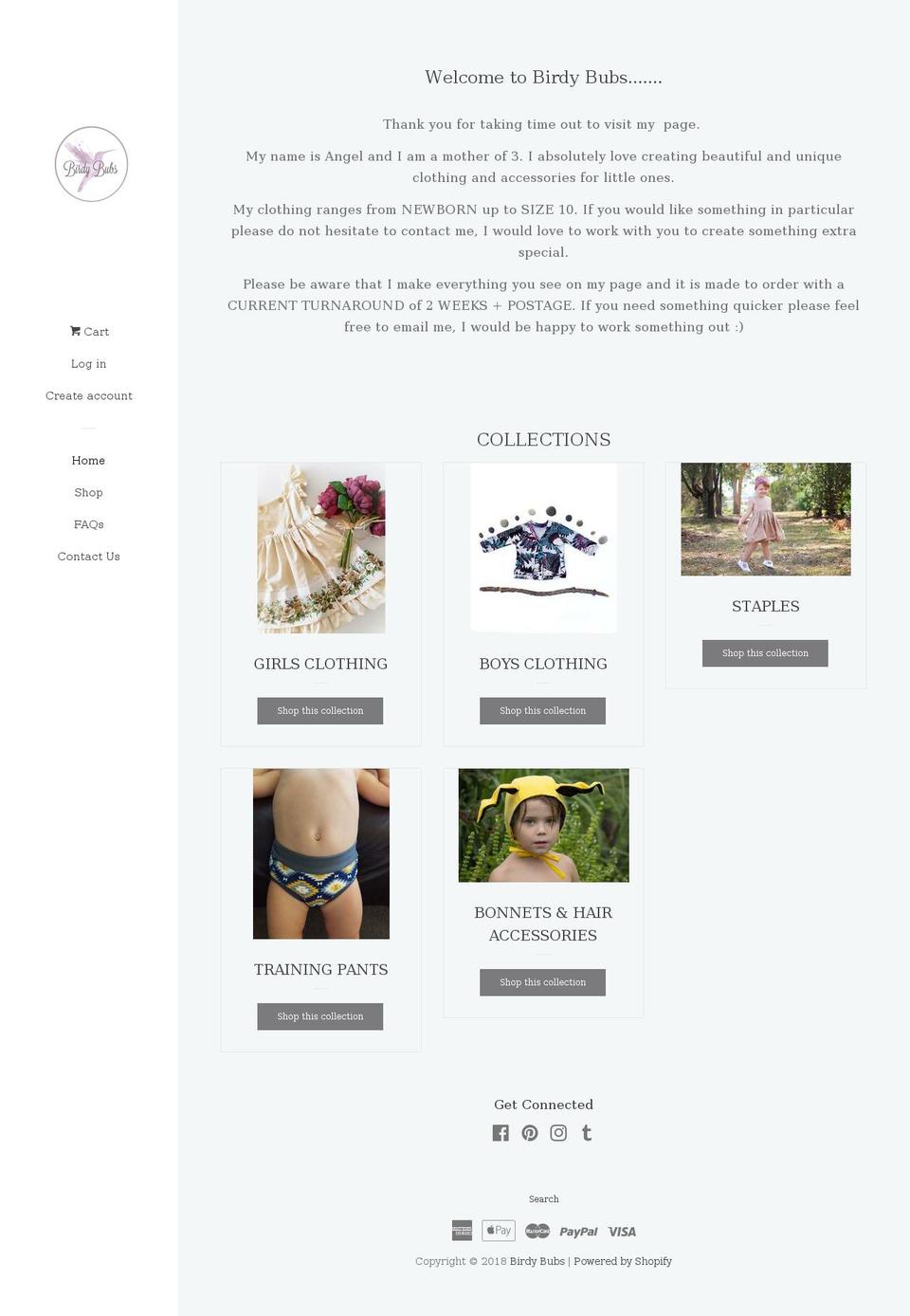 birdybubs.com — Shopify storefront screenshot