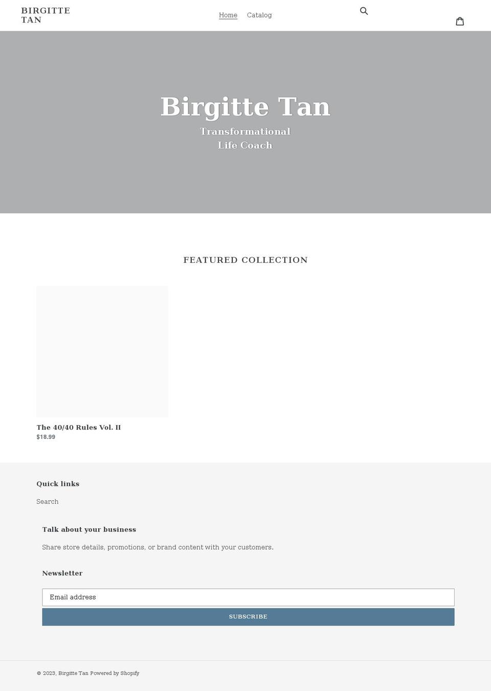 birgitte-tan.myshopify.com shopify website screenshot