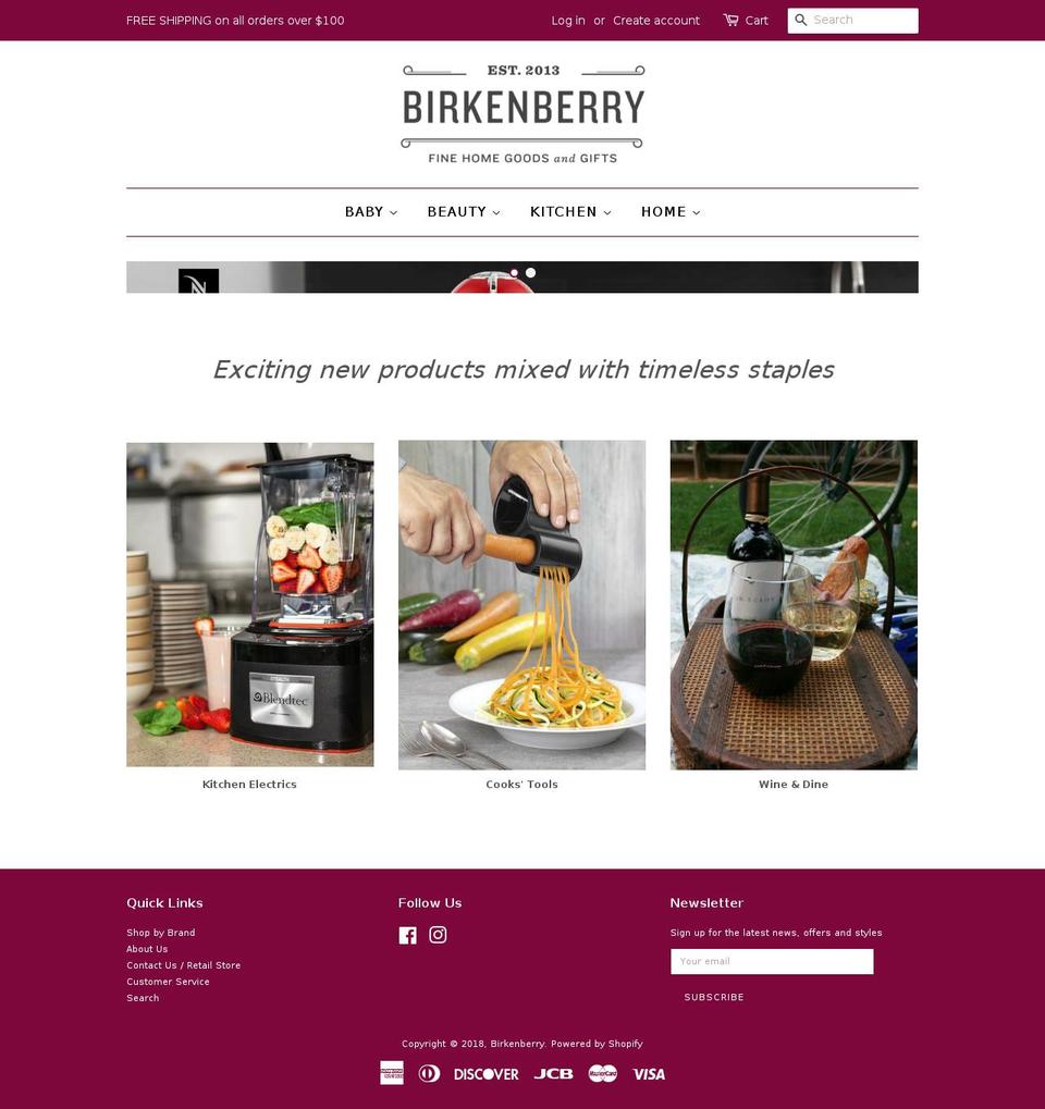 birkenbury.com — Shopify storefront screenshot