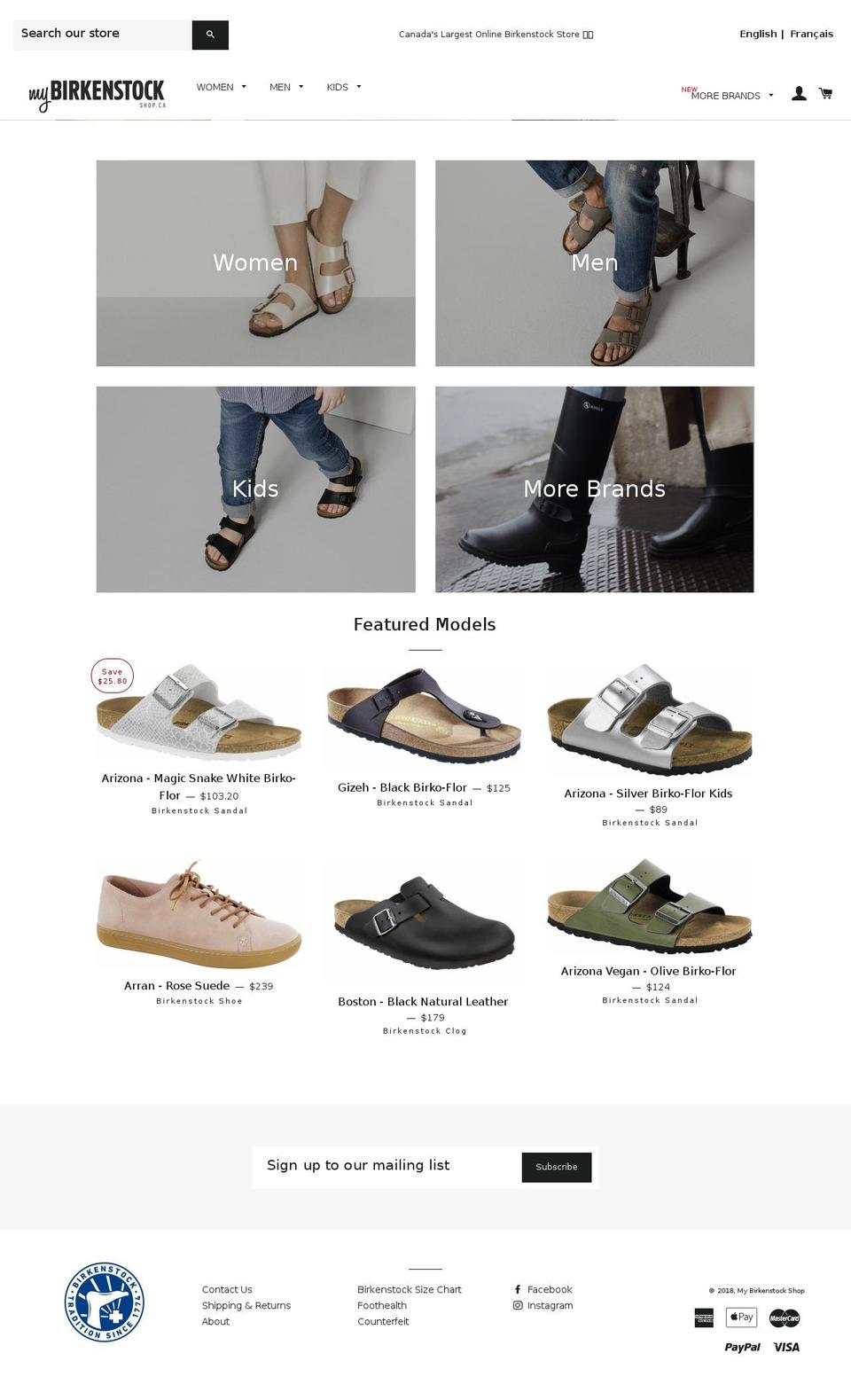 birkenstock-naturino.ca shopify website screenshot