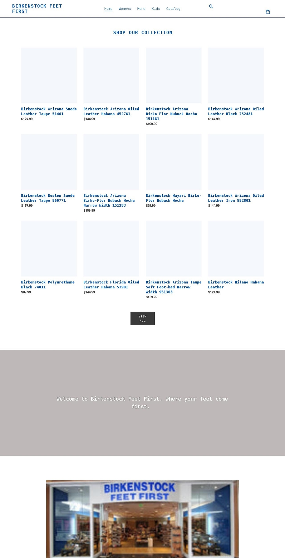 birkenstockfeetfirststore.com shopify website screenshot