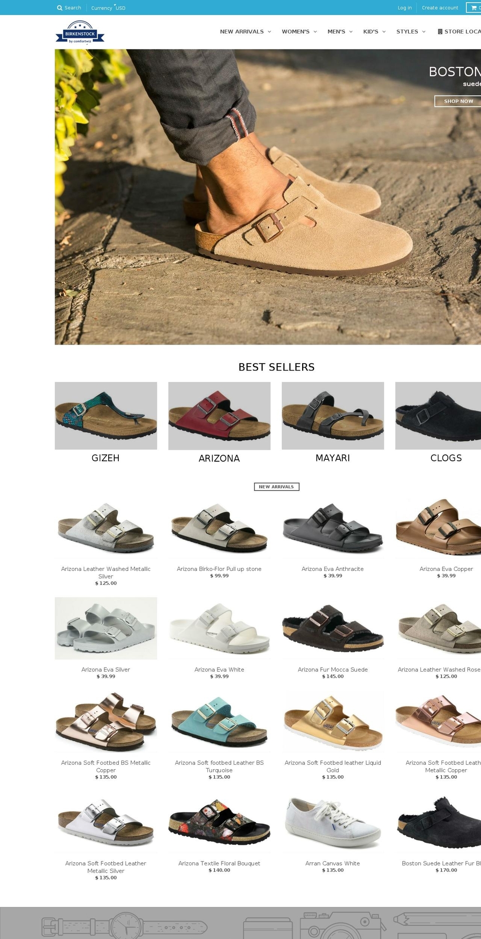 birkenstockkissimmee.com — Shopify storefront screenshot