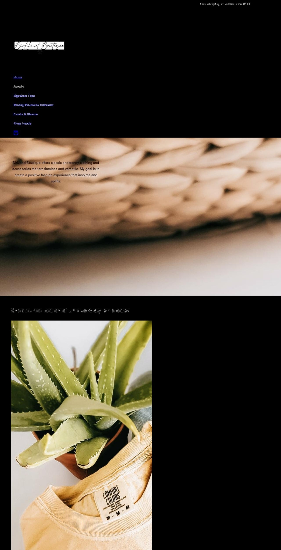 Cindy shopify theme Shopify theme site example birklandboutique.com