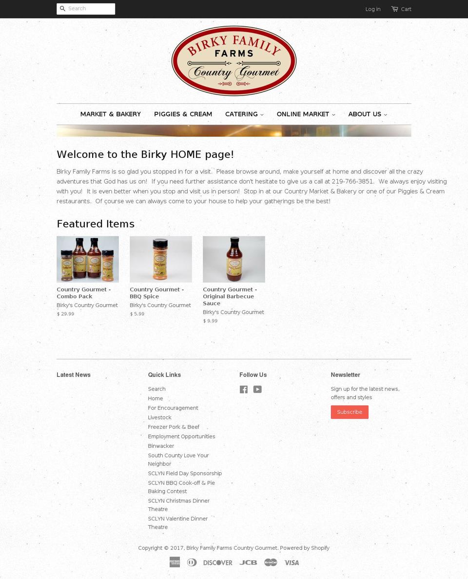 birkyfarms.com shopify website screenshot