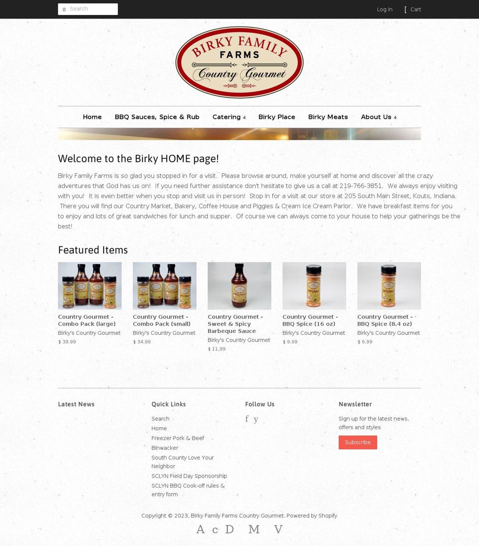 birkys-family-farms.myshopify.com shopify website screenshot