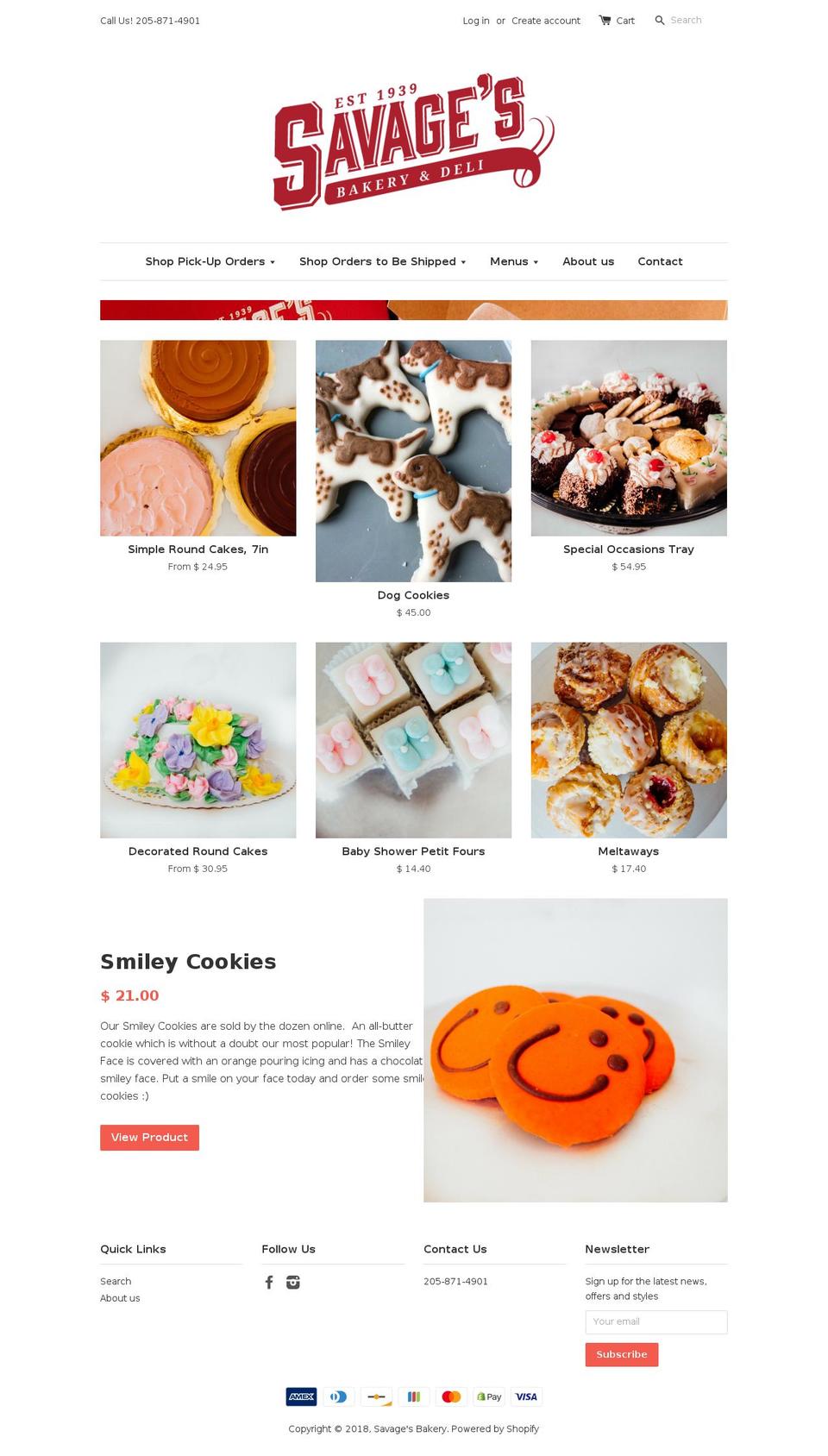 birminghambakery.com — Shopify storefront screenshot