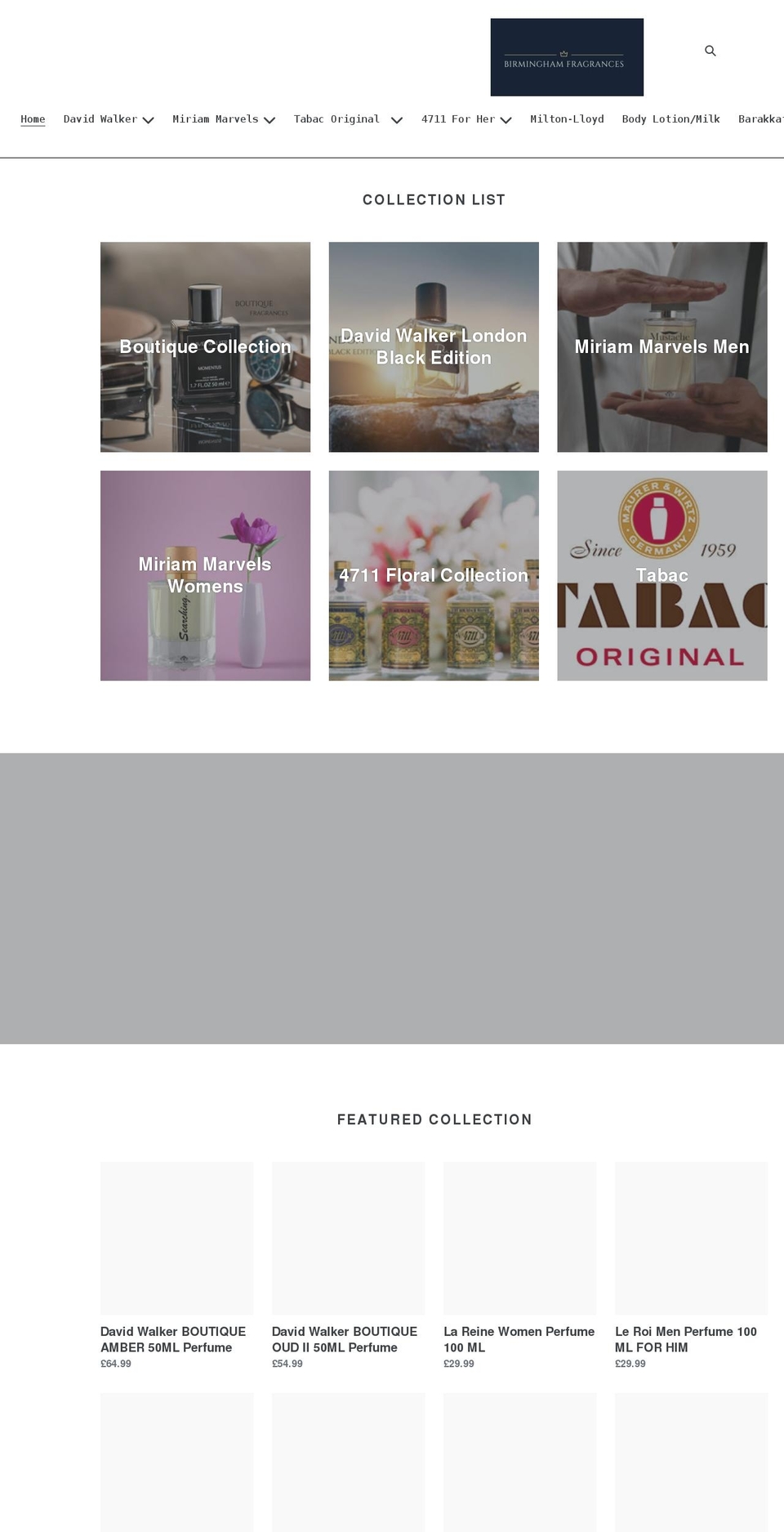 birminghamfragrances.com shopify website screenshot