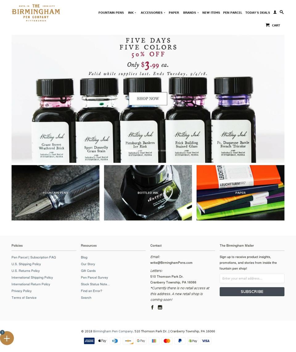 birminghampens.org shopify website screenshot