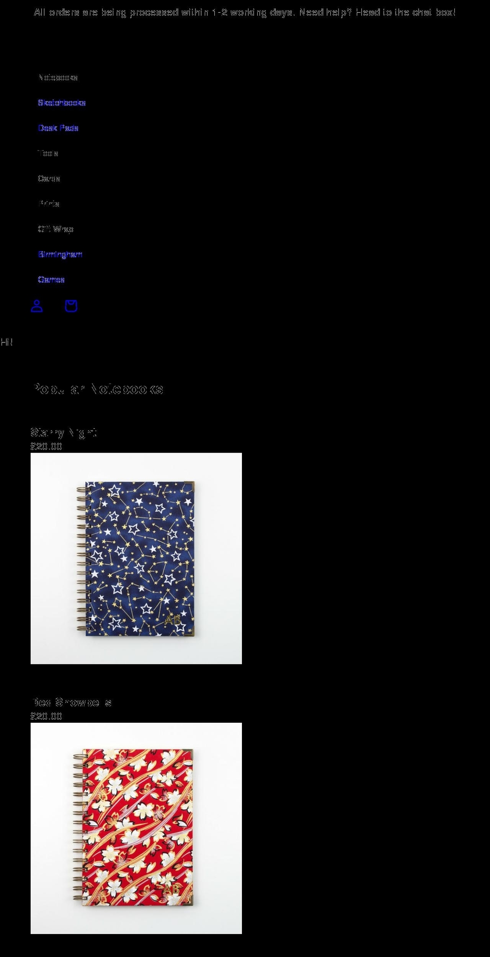 birminghamstationery.com shopify website screenshot