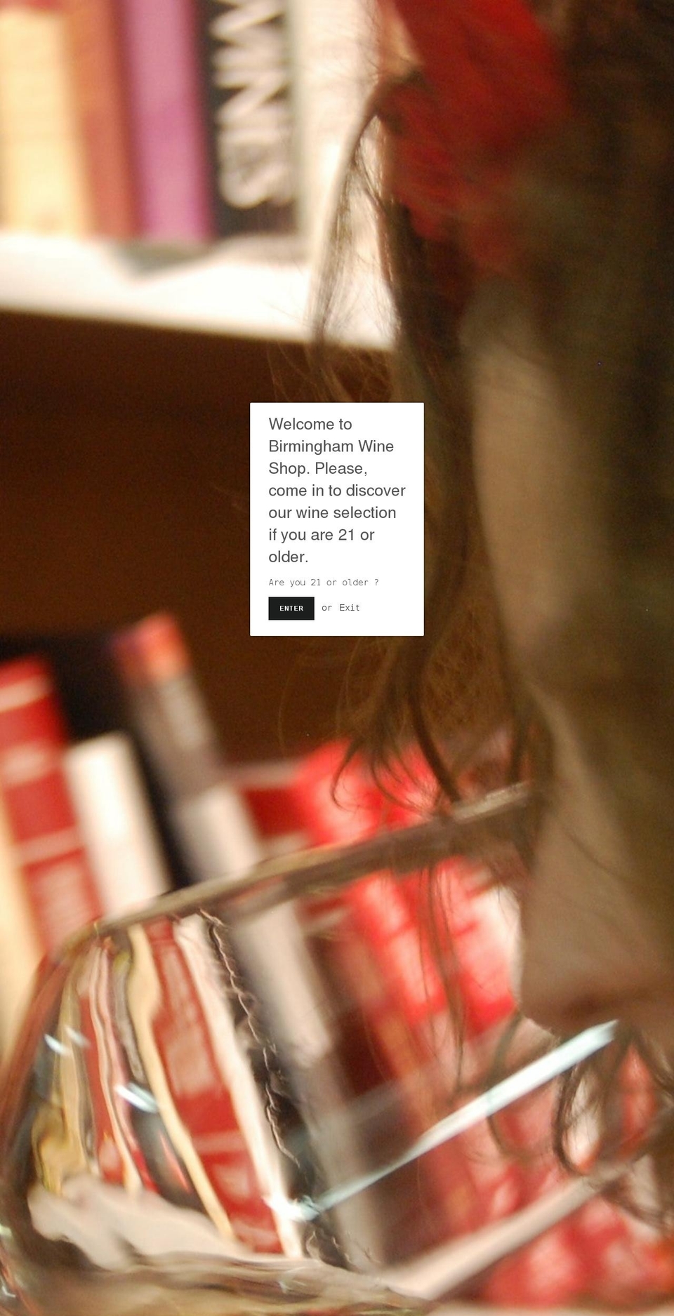 birminghamwineshop.com shopify website screenshot