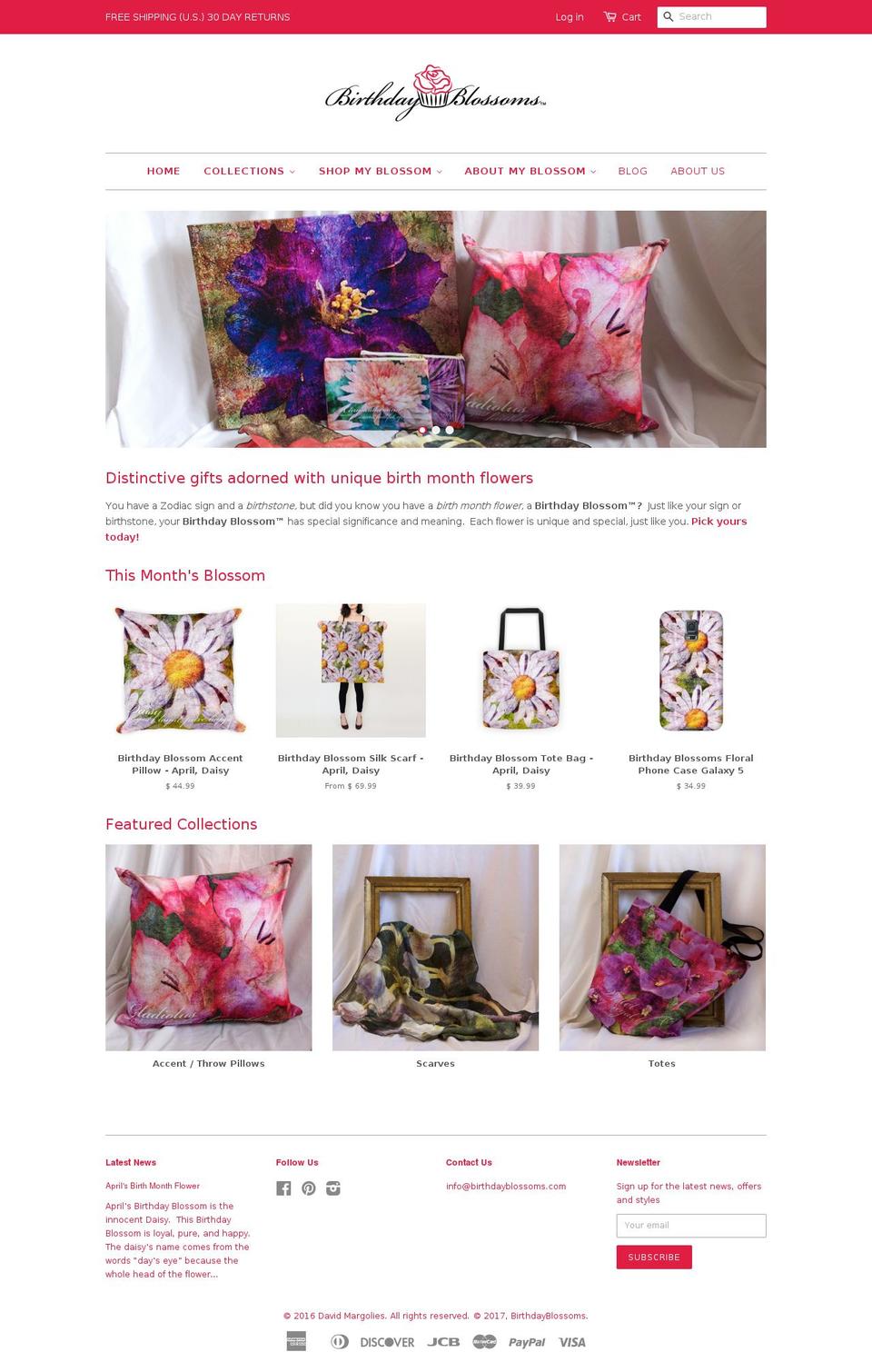 birthdayblossoms.com shopify website screenshot