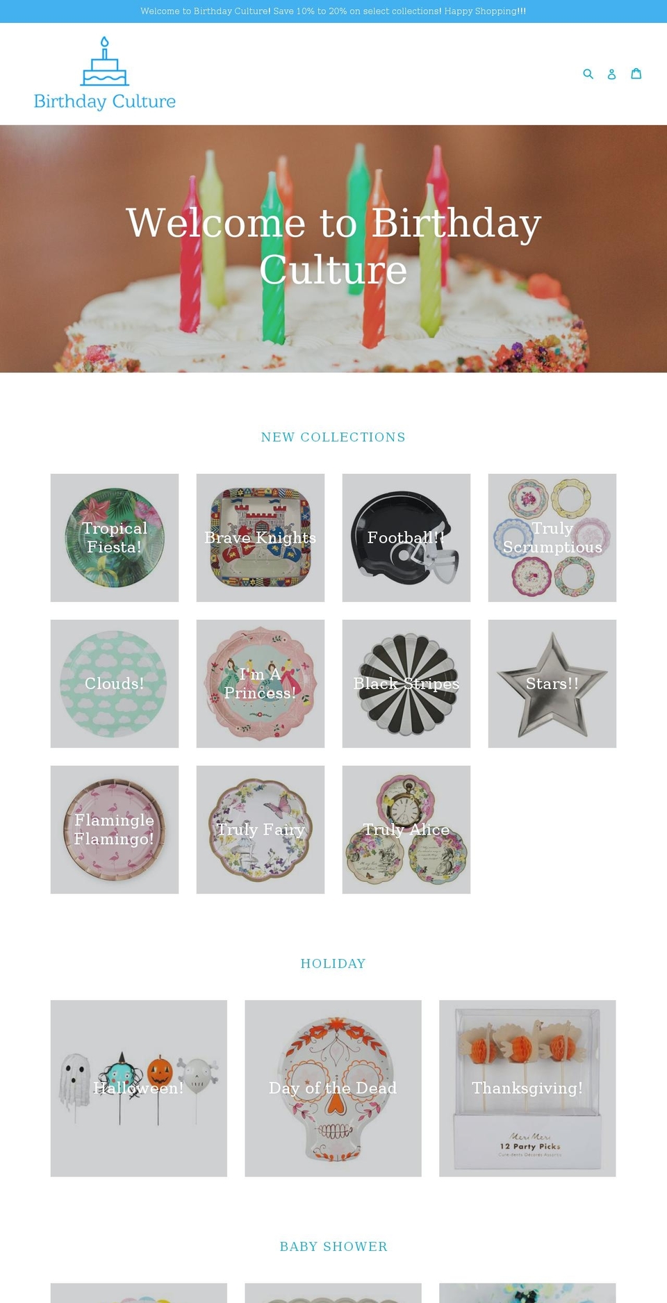 birthdayculture.com shopify website screenshot