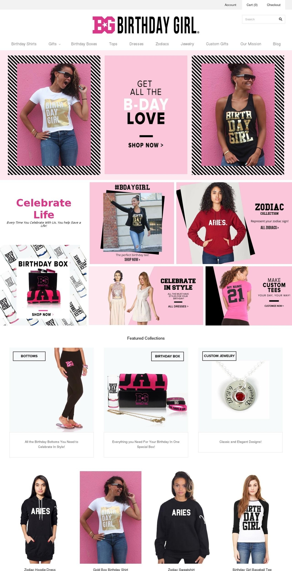 birthdaygirlworld.com shopify website screenshot