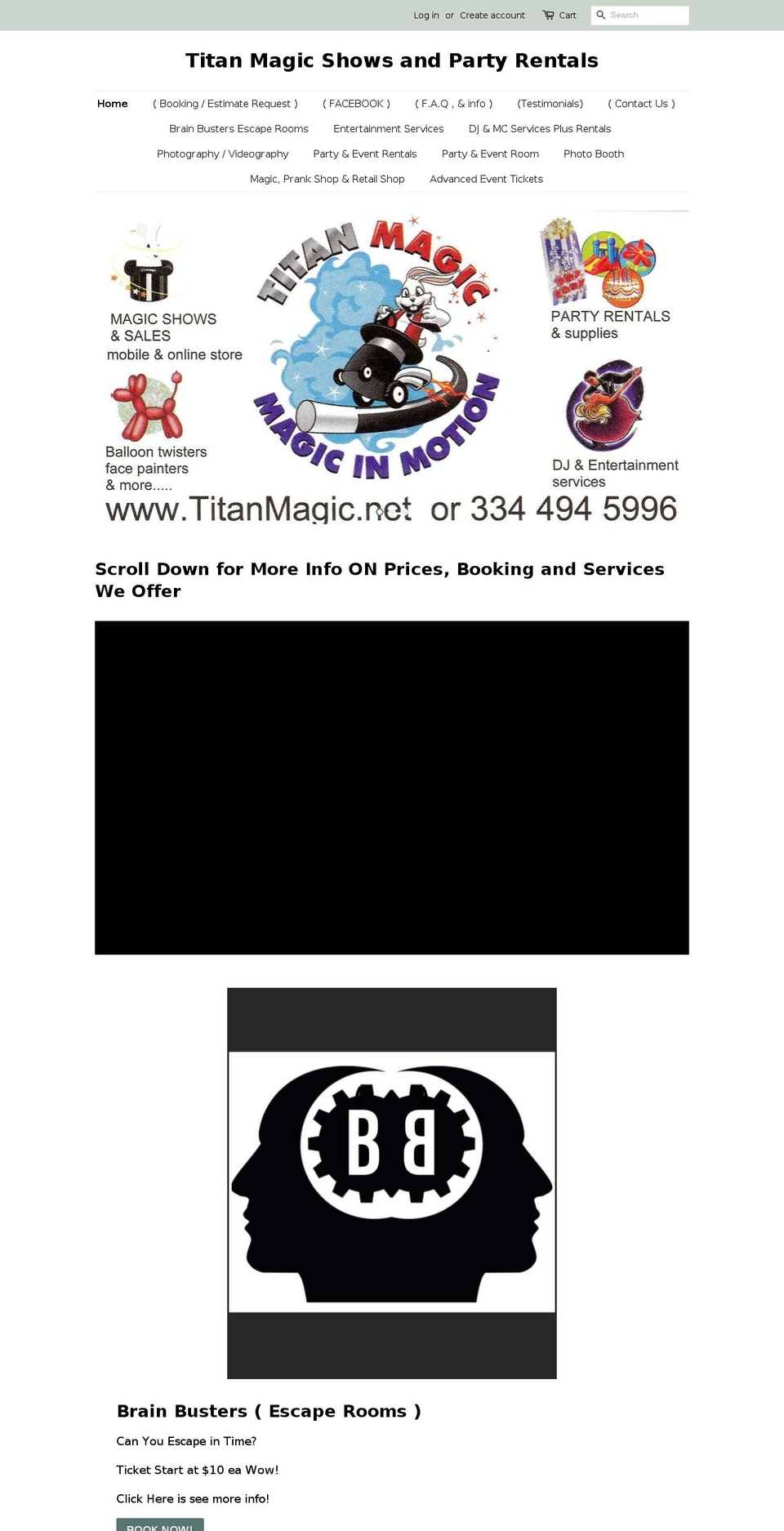 birthdaypartyenterprise.com — Shopify storefront screenshot