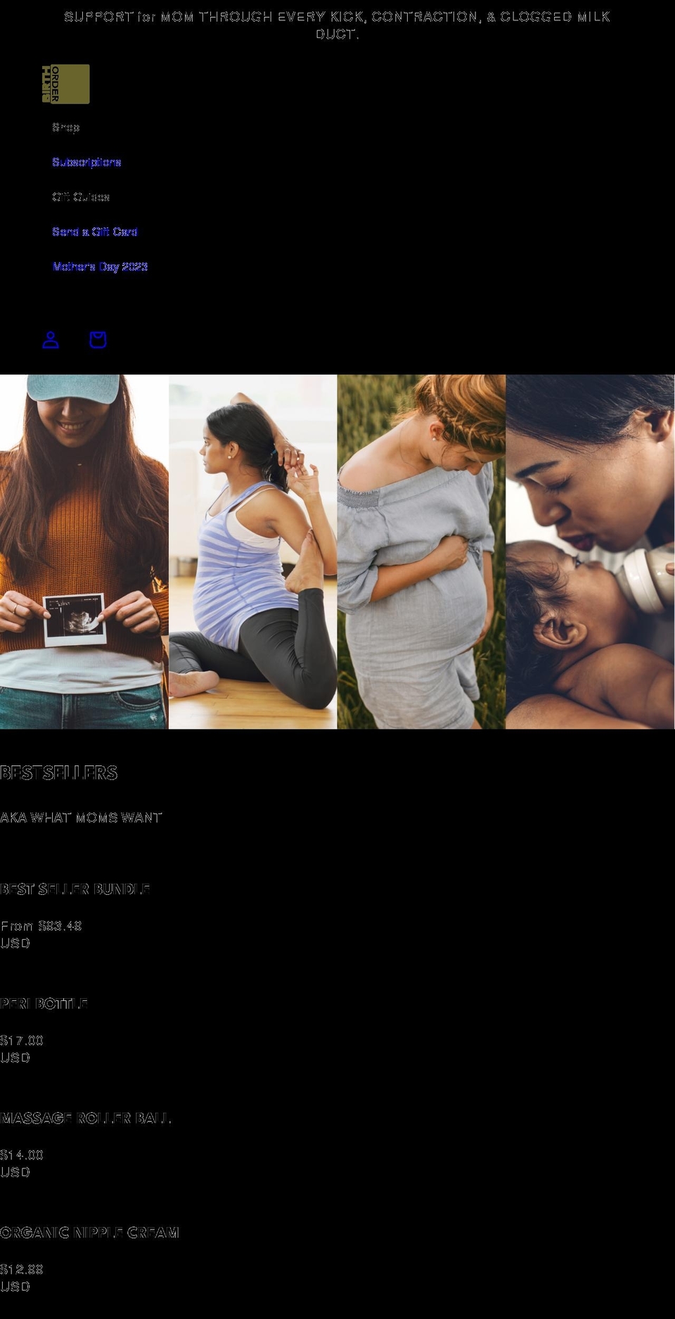 birthorder.shop shopify website screenshot