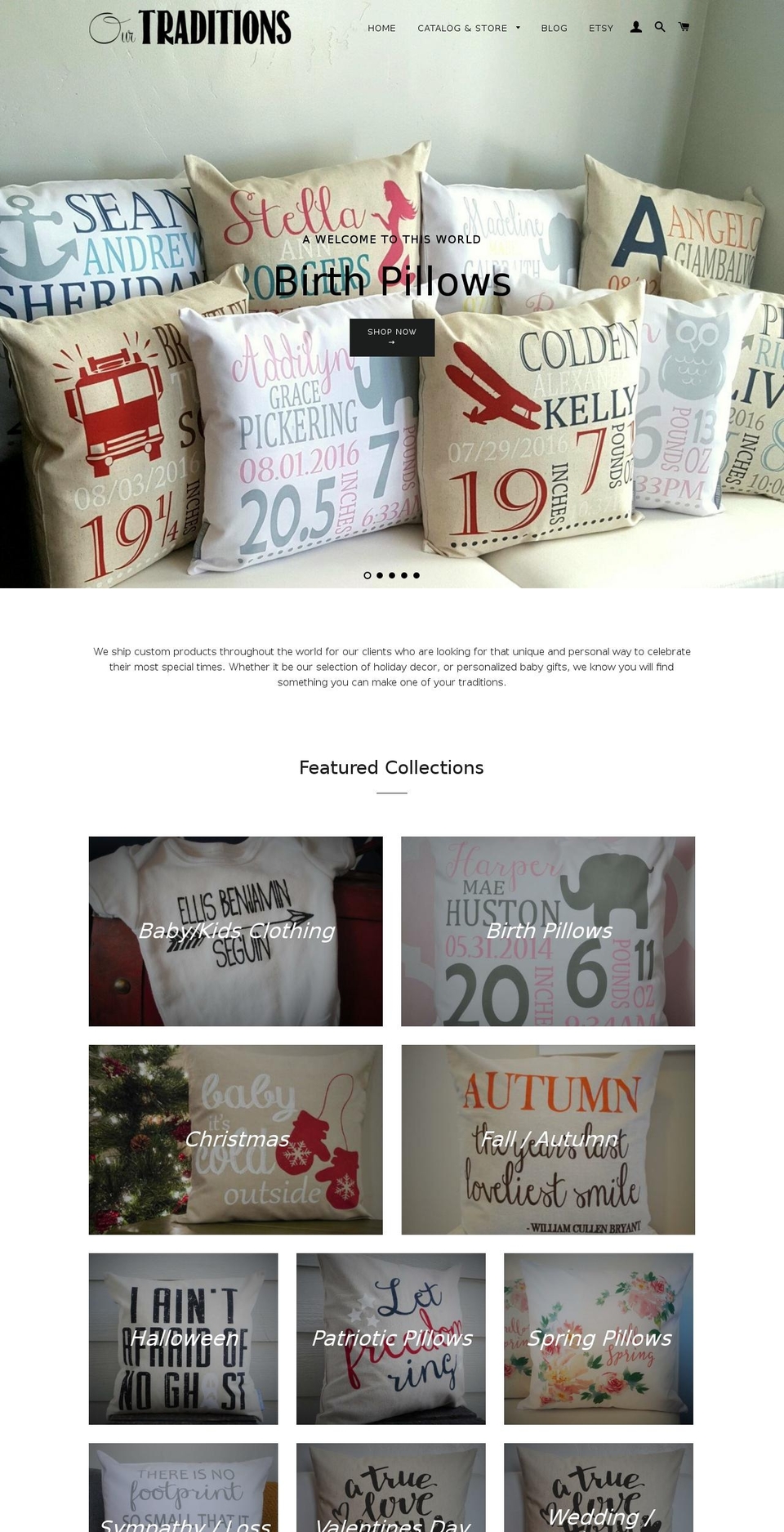 birthpillow.com shopify website screenshot