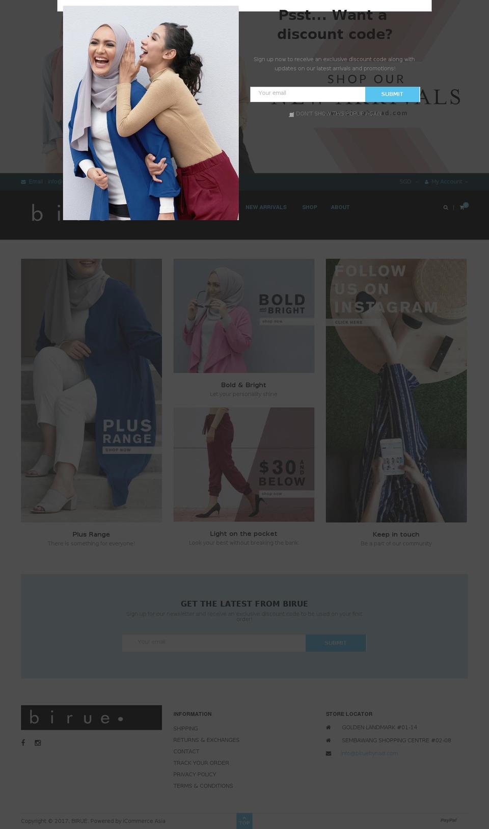 biruebynad.com shopify website screenshot