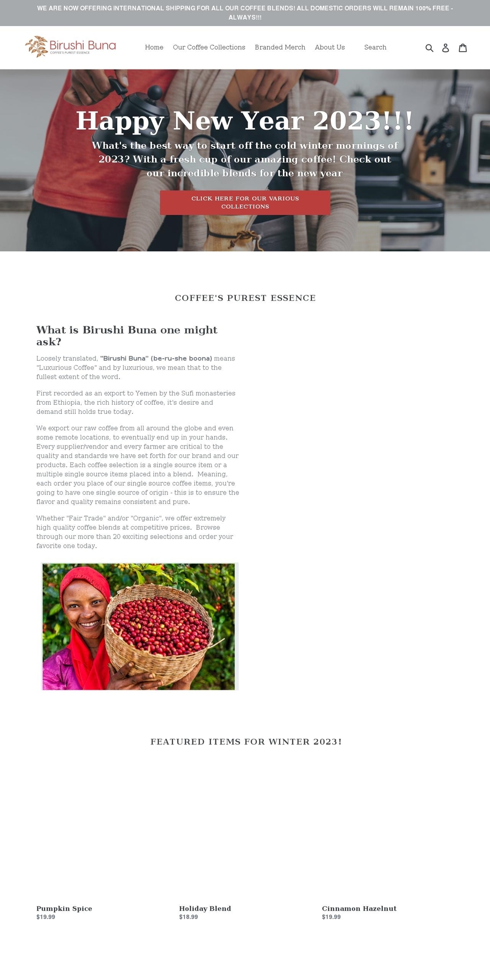 birushibuna.com shopify website screenshot