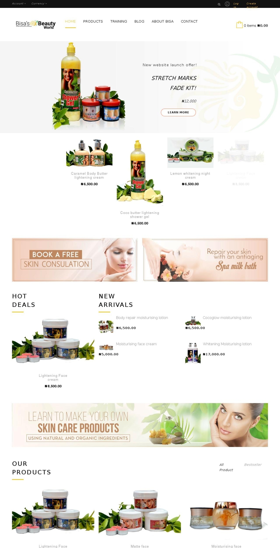 home5 Shopify theme site example bisasbeauty.com