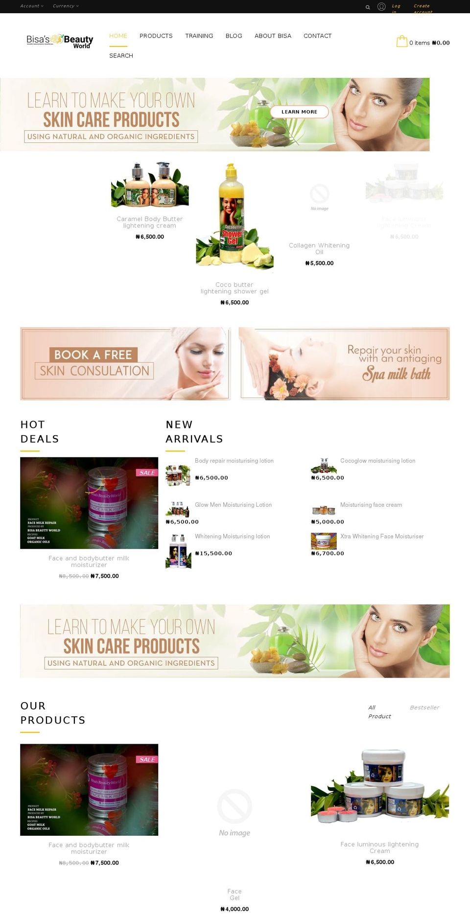 home5 Shopify theme site example bisasbeautyworld.com