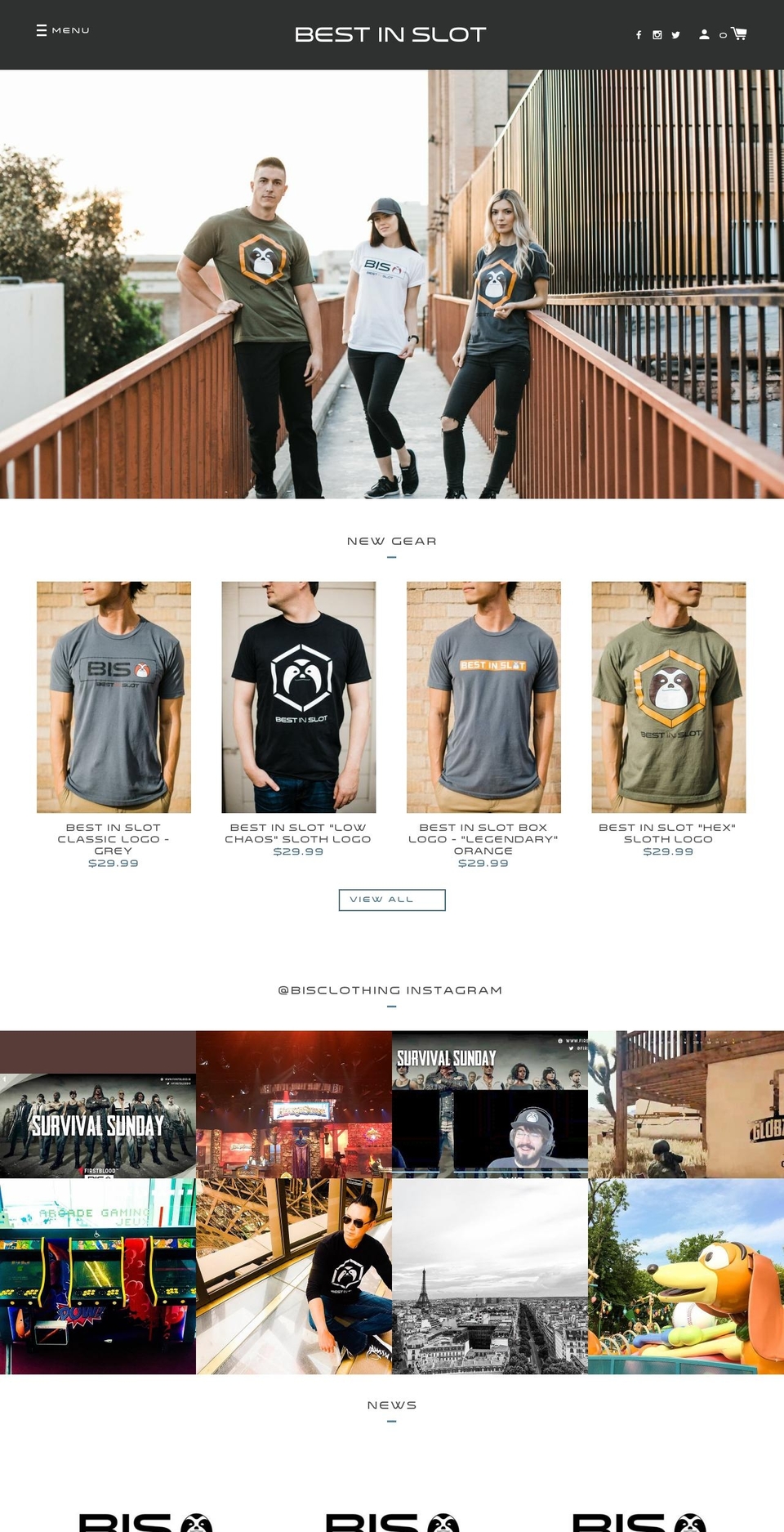 bisclothing.com — Shopify storefront screenshot