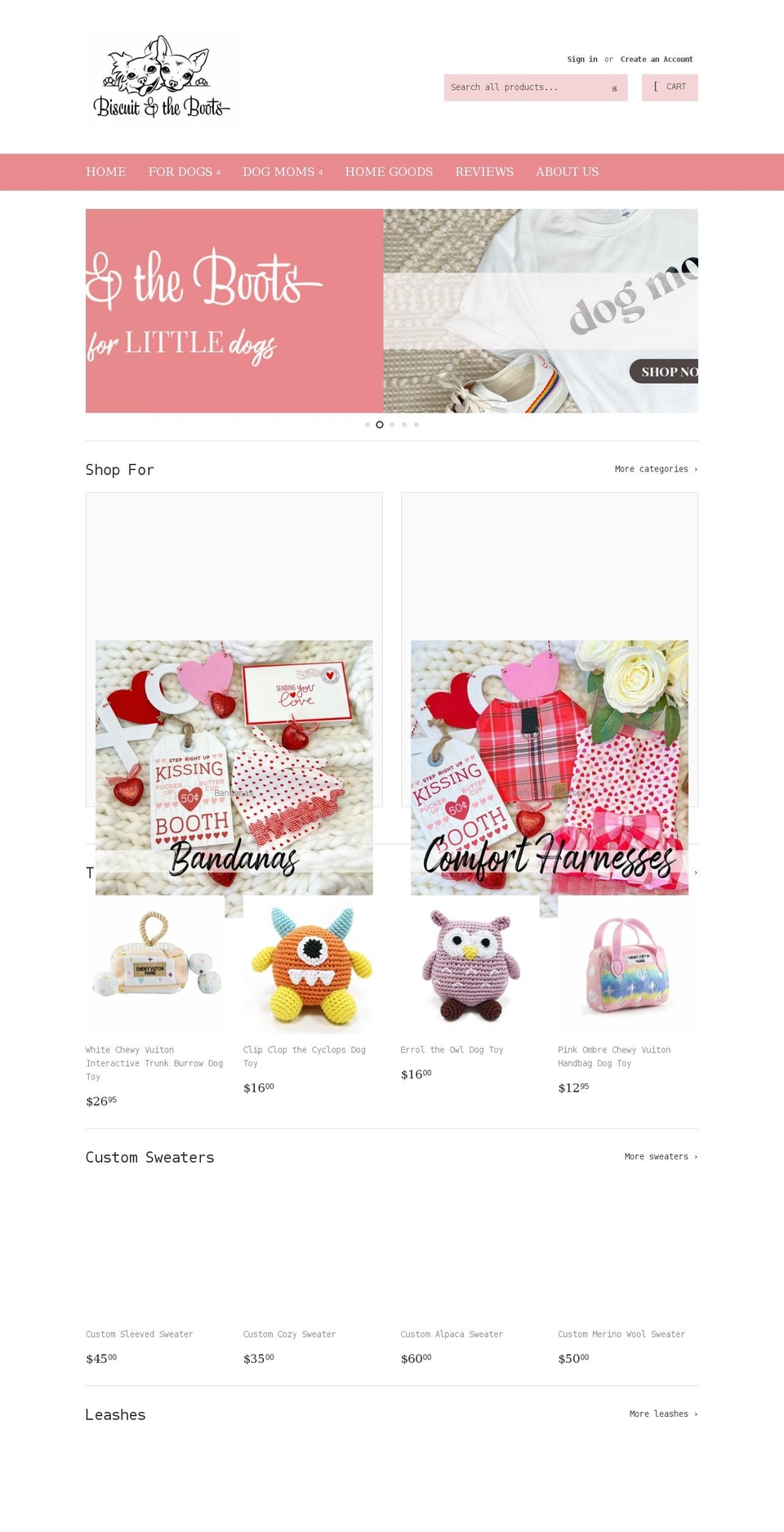 biscuitandtheboots.com shopify website screenshot