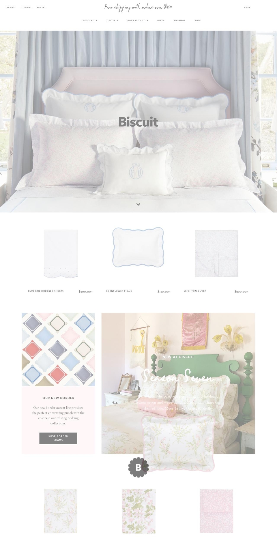 BISCUIT by GADABOUT Shopify theme site example biscuitbedding.com