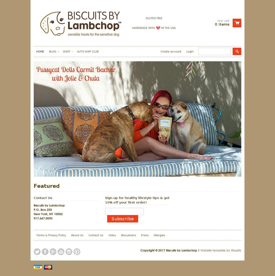biscuitsbylambchop.com shopify website screenshot