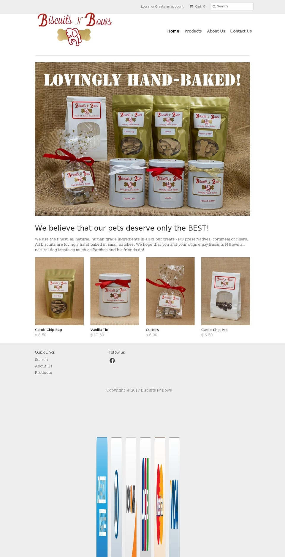 biscuitsnbows.com shopify website screenshot