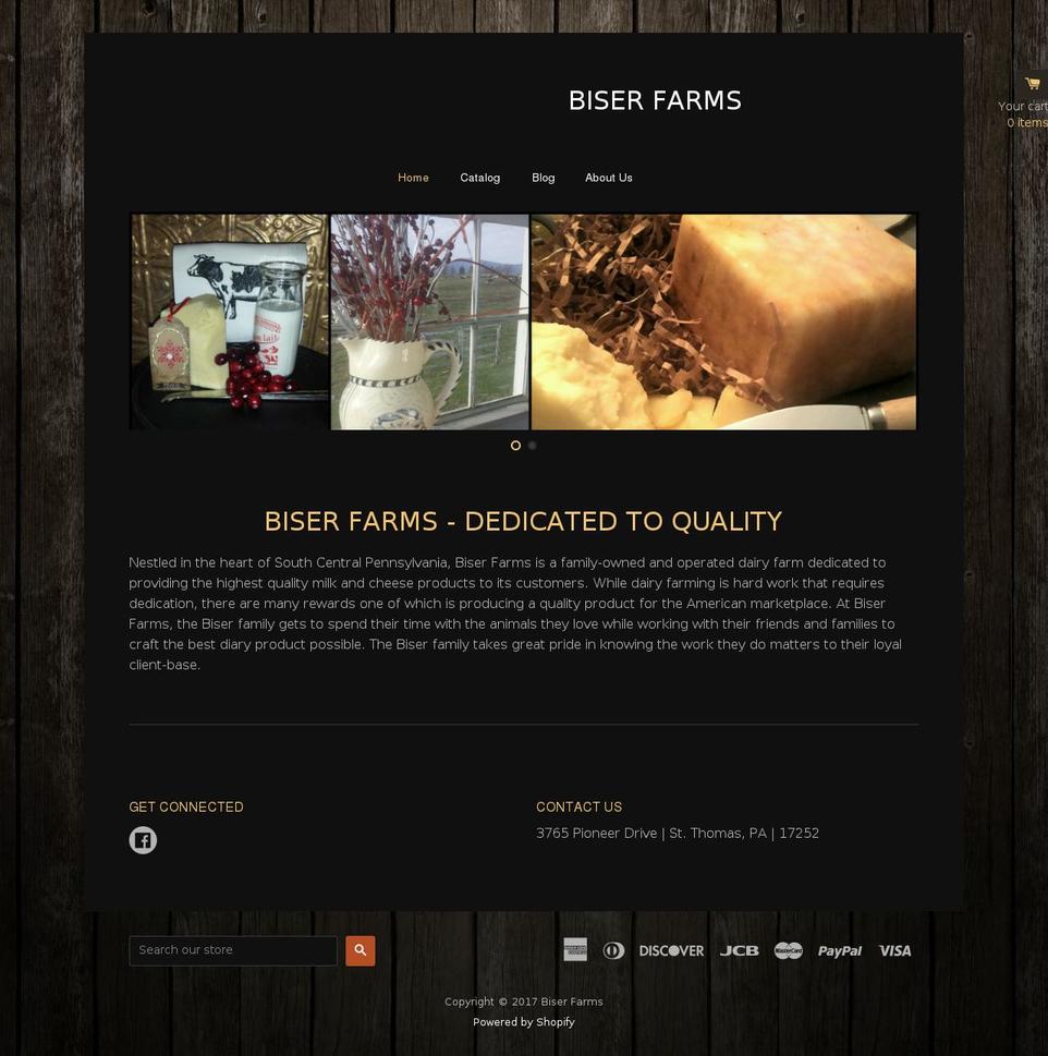 biserfarms.com shopify website screenshot