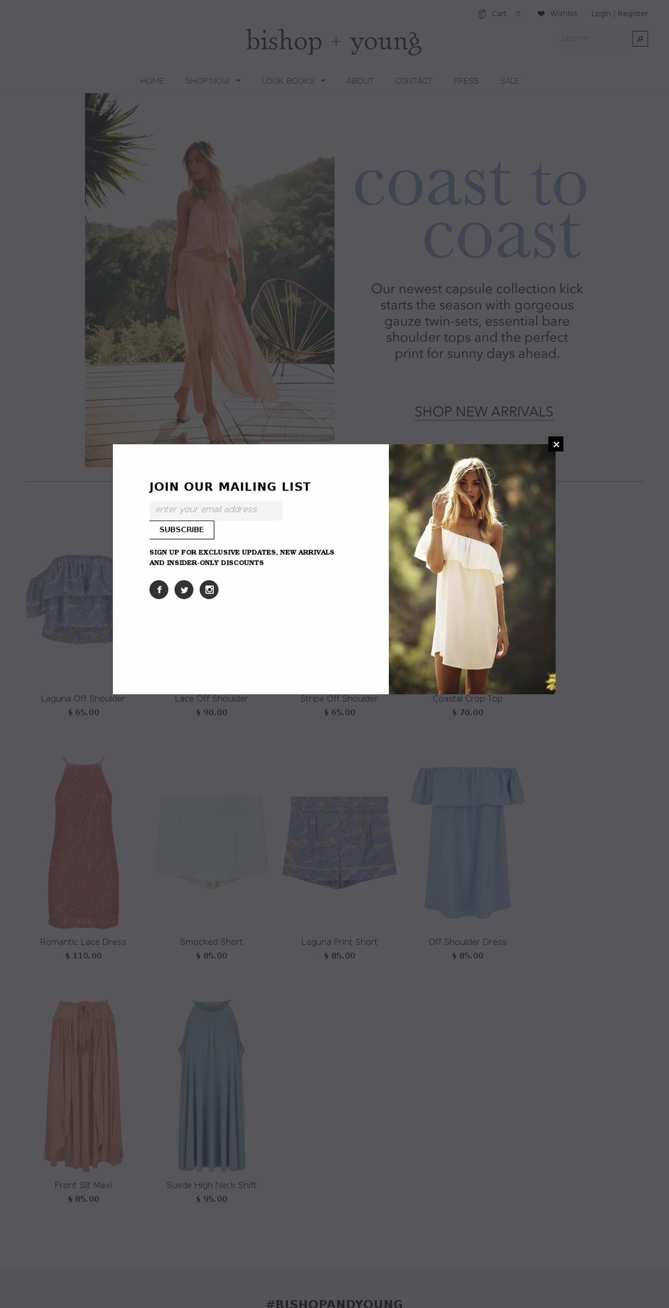 bishopandyoung.com shopify website screenshot
