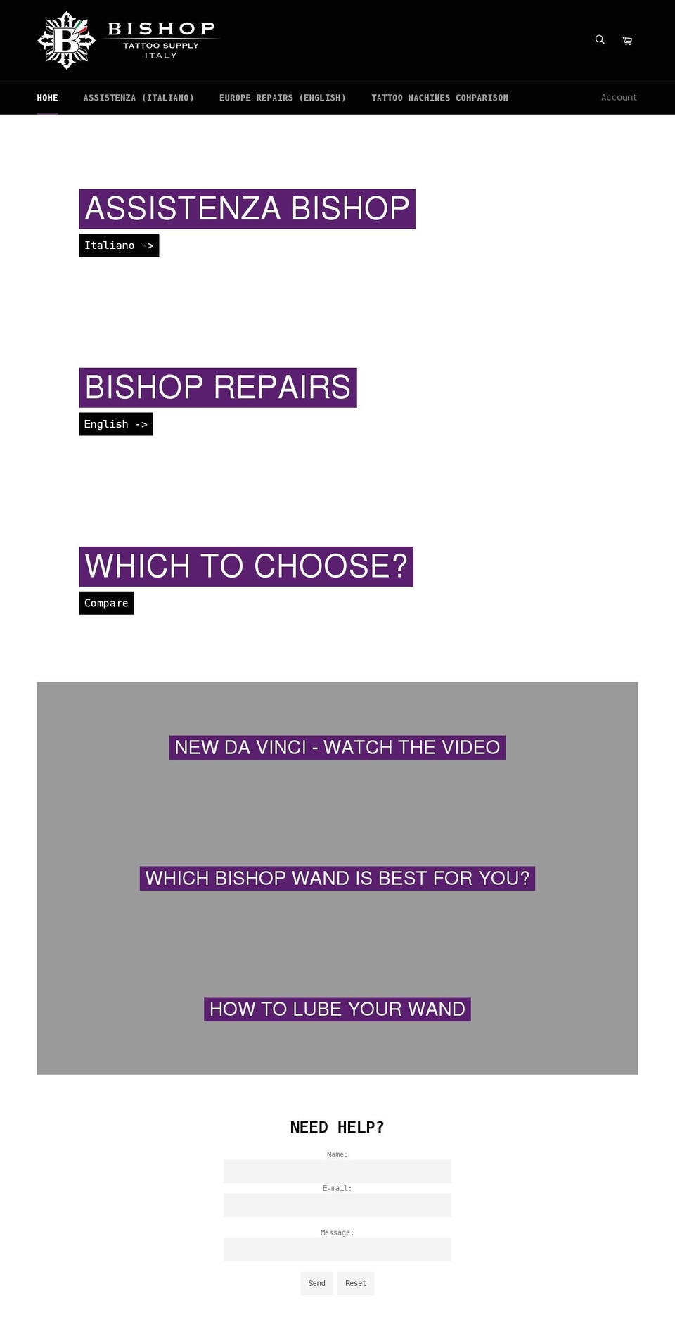 bishopitaly.it shopify website screenshot