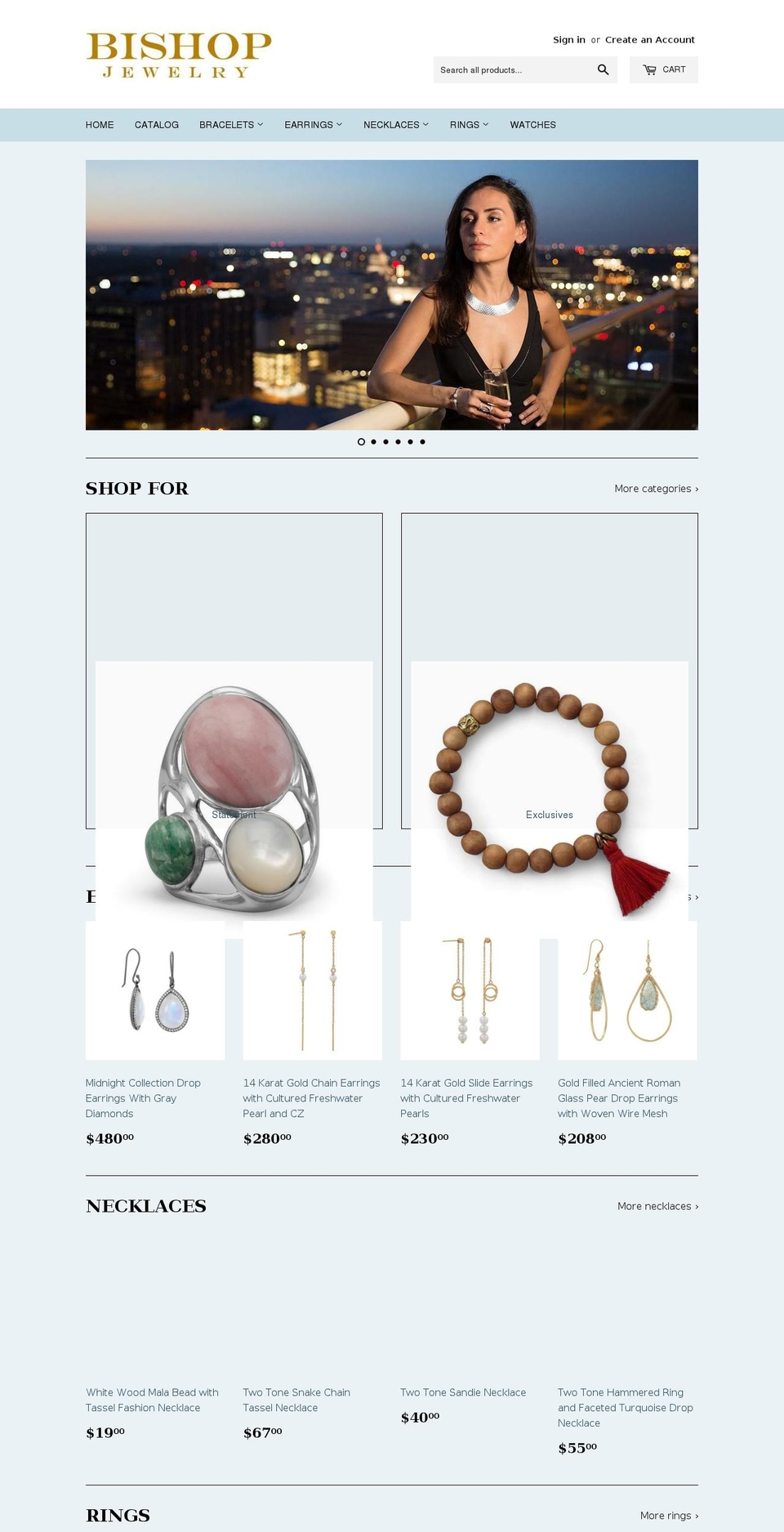 bishopjewelry.com shopify website screenshot