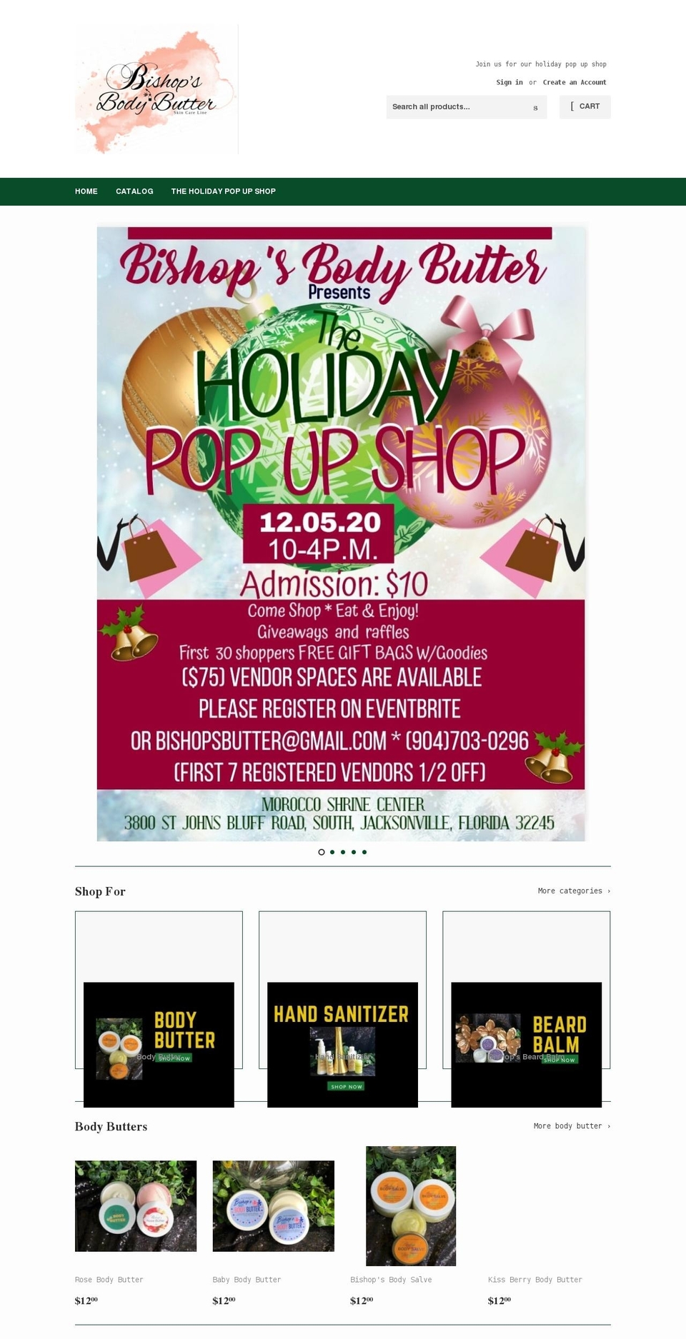 bishopsbutter.com shopify website screenshot