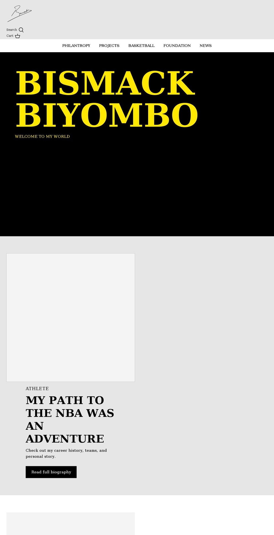 bismackbiyombo.com shopify website screenshot